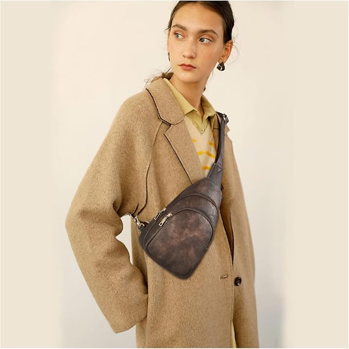 Telena Small Sling Bag for Women Leather Crossbody Fanny Packs Chest Bag for - Image 2