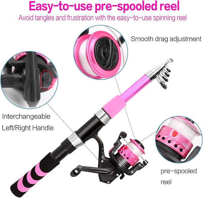 Collapsible Telescopic Fishing Rod and Reel Combo Push Button Small Fishing - Image 6