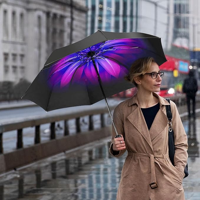 LLanxiry Compact Travel Umbrella, Mini Windproof Umbrellas - Image 7