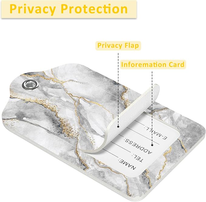 2 Pack Abstract Marble Luggage Tag - Image 4