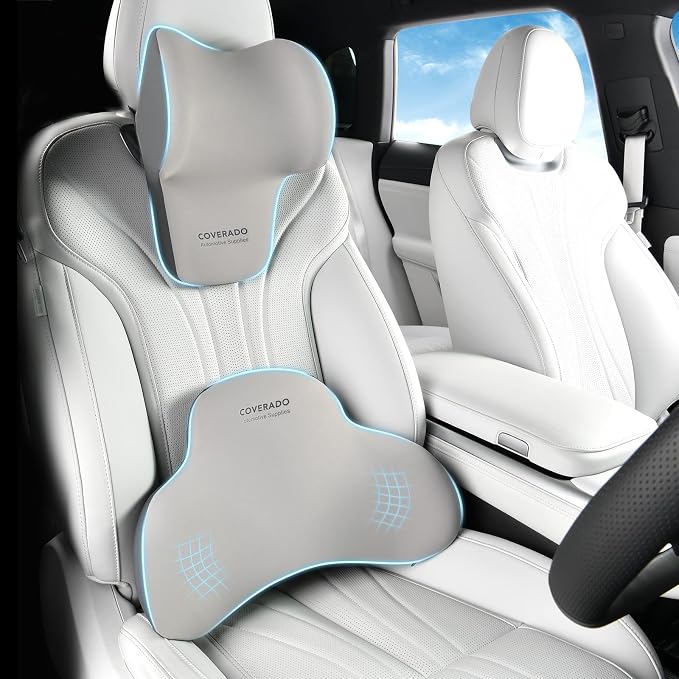 Coverado Lumbar Support and Headrest Pillow by COVERADOAUTO
