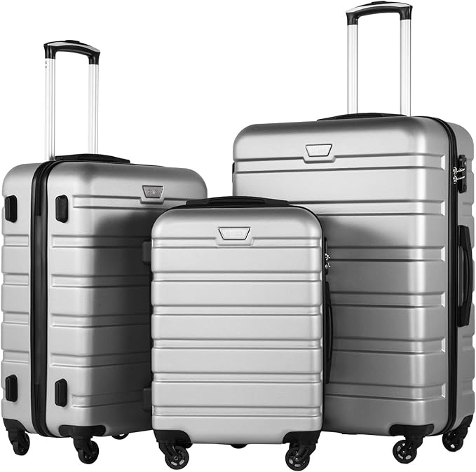 Coolife Luggage 3 Piece Set Suitcase Spinner Hardshell Lightweight TSA Lock by COOLIFE