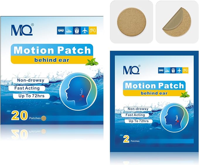 MQ 20ct Motion Sickness Patches, Medium Color, Sea Sickness Patches Non Drowsy by MQ