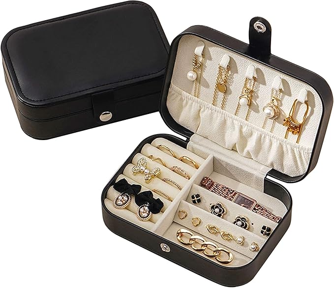 Travel Jewelry Box, Jewelry Travel Case, Small Jewelry Box, 2 Layer Travel by Lekayihu