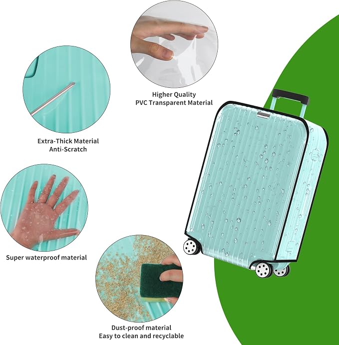 Suitcase Covers For Luggage, 28 Inch Clear PVC Luggage Covers Protector Full - Image 6