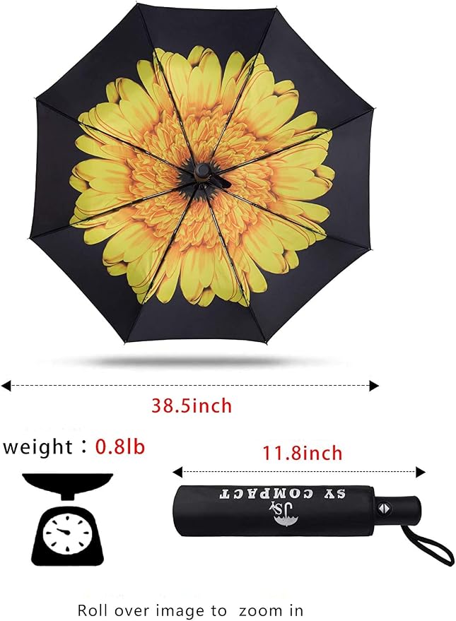 SY COMPACT Travel Umbrella Windproof Automatic Umbrellas Small Compact UV Sun - Image 2