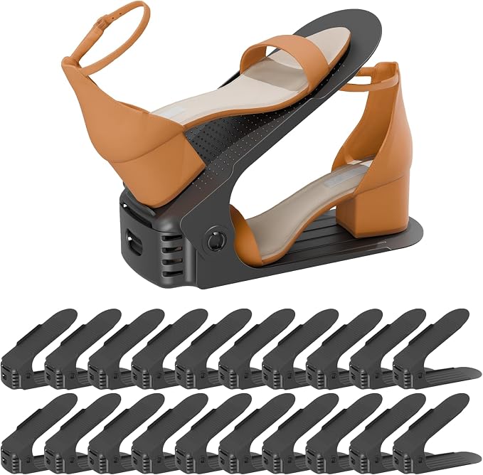 Shoe Slots Organizer, 50% Space-Saving Storage Rack Holder by Yashong
