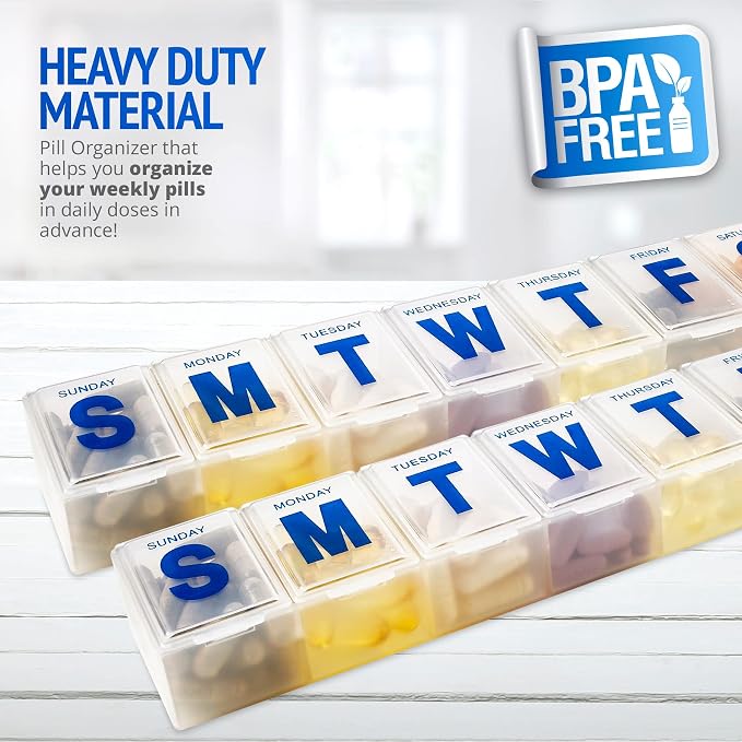 MEDca Weekly Pill Organizer, 7-Day Pill Planner Extra Large - Image 3