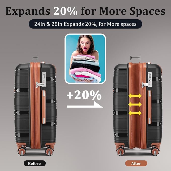 4-Piece Expandable Hardshell Luggage Set - Image 3