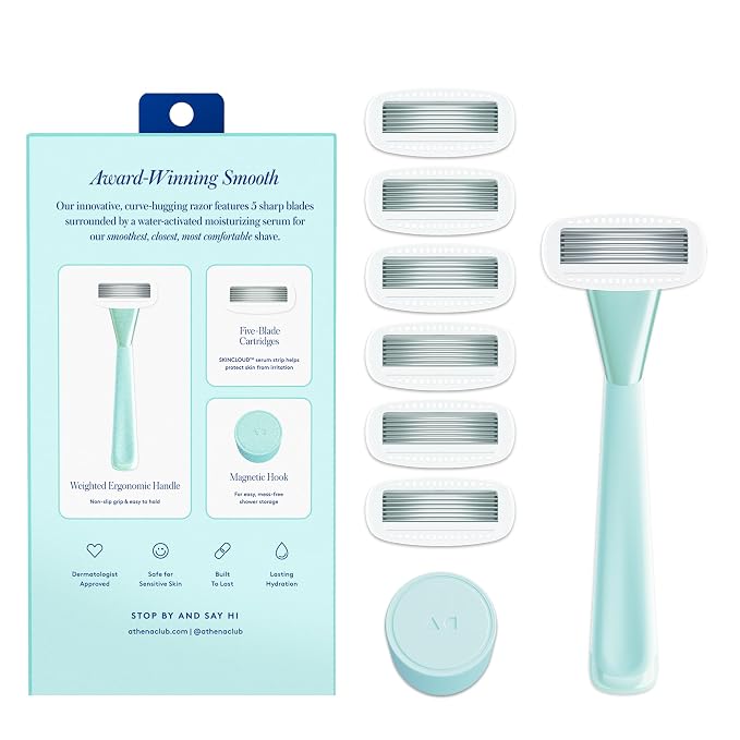 Women's Razor Shave Kit, 1 Mint Razor Handle + 6 Blade Refills - Image 2