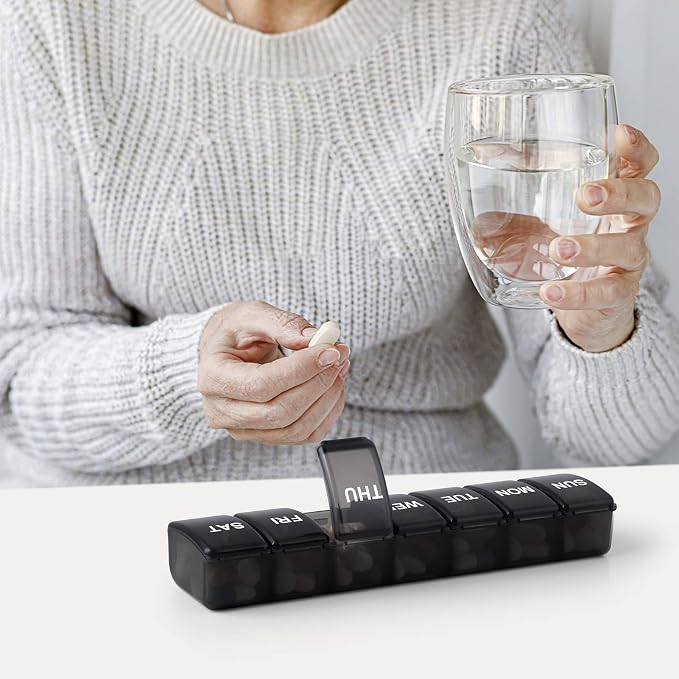 Small Pill Organizer 2 Times a Day, 2 Pack 7 Day Pill Box 1 Time a Day - Image 7