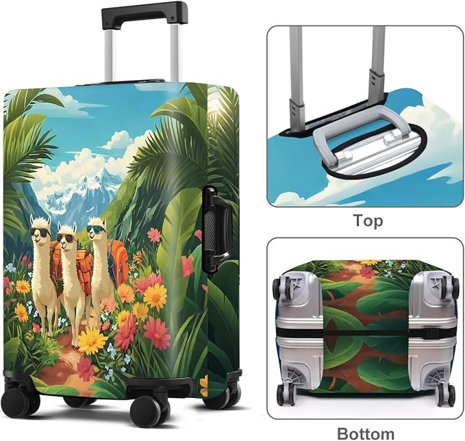 Alpaca Luggage Cover Washable Suitcase Protector Anti-Scratch, Stretchable Fit - Image 2