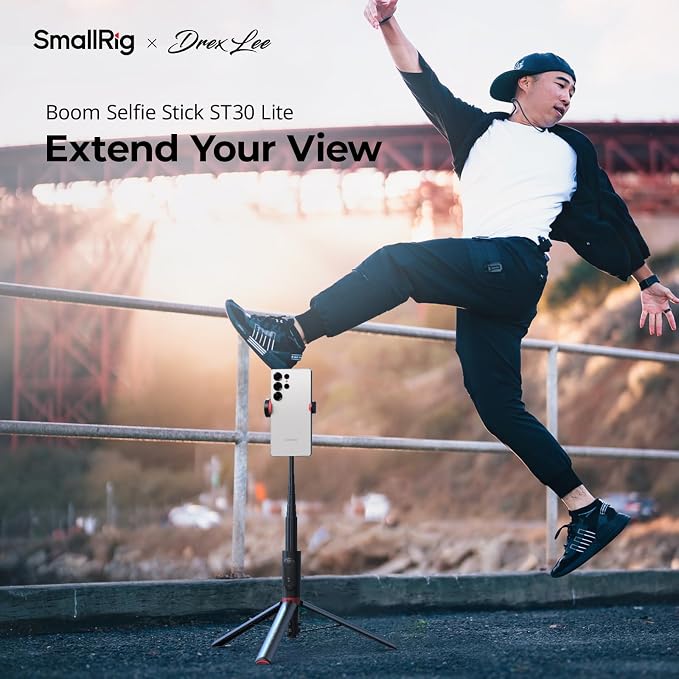 SmallRig x Drex Lee Boom Selfie Stick ST30 Lite, 57.9" Automatic Tripod Stand - Image 2