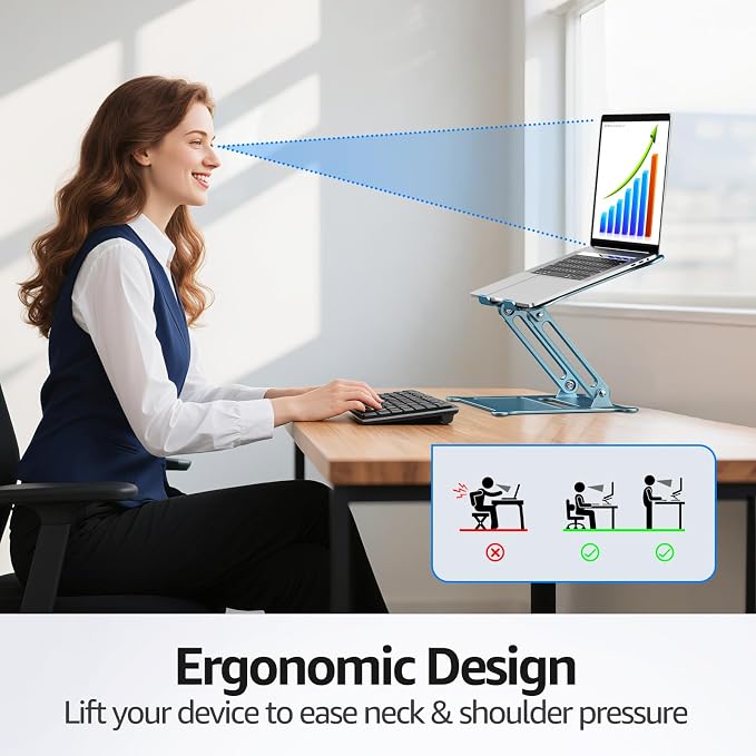 Urmust Laptop Notebook Stand Holder Adjustable Ultrabook Stand Riser Portable - Image 3