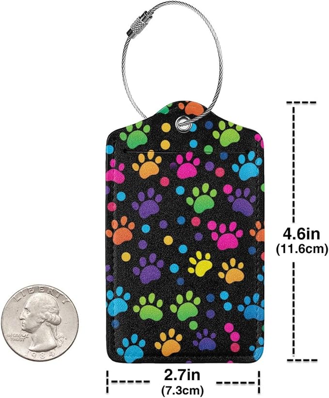 Cute Dog Paws Leather Luggage Tag - Image 4