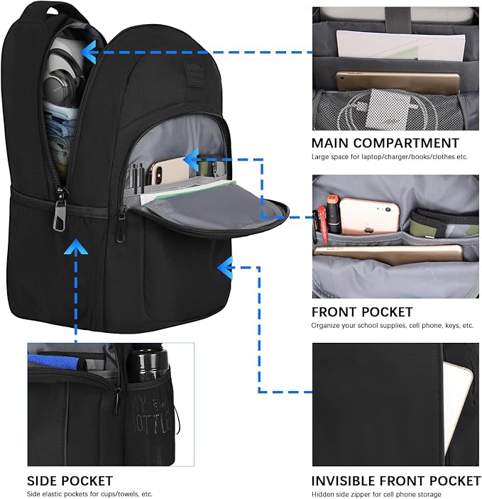 LARIPOP Travel Laptop Backpack, 15.6 Inch Business Laptop backpack - Image 2