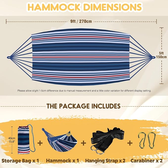 ANYOO Cotton Hammock Portable Camping Hammocks - Image 3