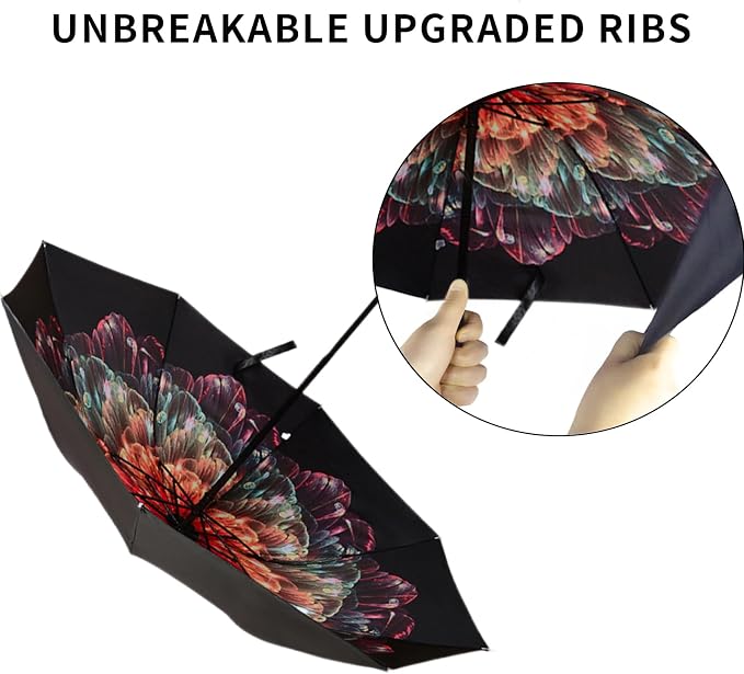 LLanxiry Compact Travel Umbrella, Mini Windproof Umbrellas - Image 3