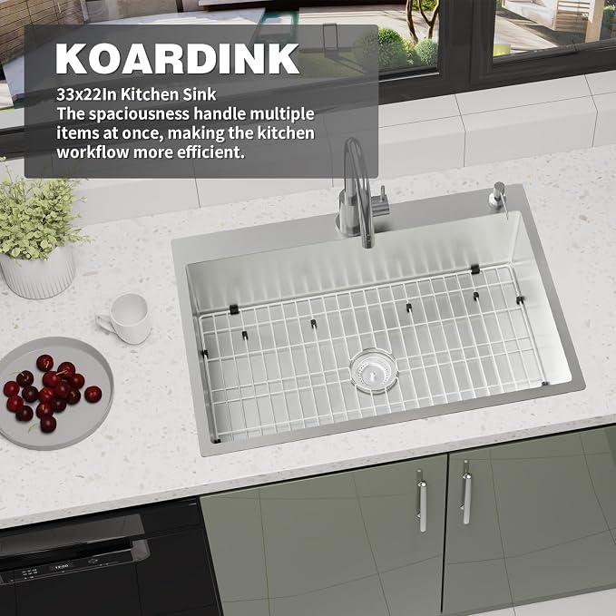 Stainless Steel Drop In 33x22 Inch Kitchen Sink - Image 6