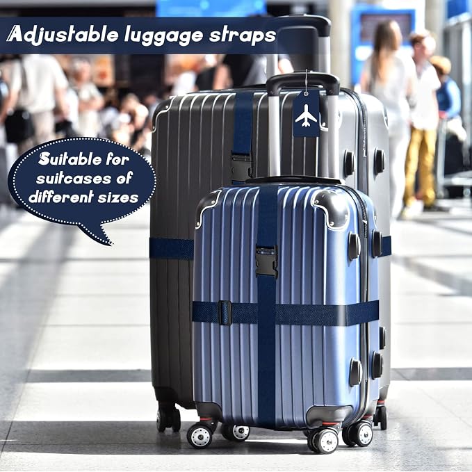 Weewooday 8 Pcs Luggage Straps Suitcase Tags Set - Image 5