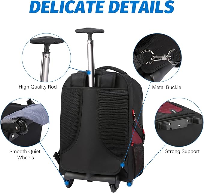 LOVEVOOK Rolling Laptop Backpack - Image 4