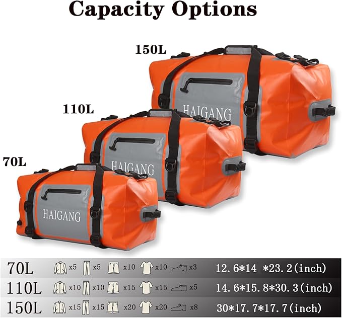 150L Waterproof Duffel Bag Travel Dry Bag, Large Capacity, Adjustable Thickened - Image 3