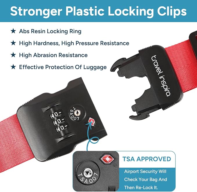 Travel Inspira TSA Lock Luggage Straps - Image 4