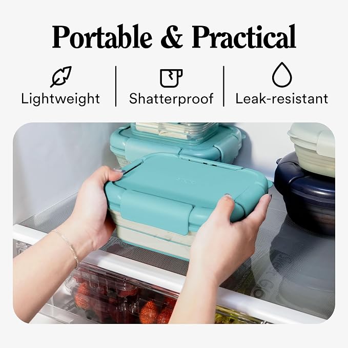 STOJO Collapsible Bento Box, Leak-Proof, Microwave & Dishwasher Safe, Premium - Image 4