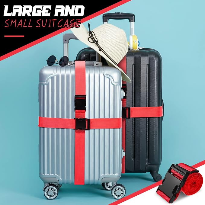 Eccliy 12 Pack Luggage Straps Suitcase Belts Wide Adjustable Packing Straps - Image 3