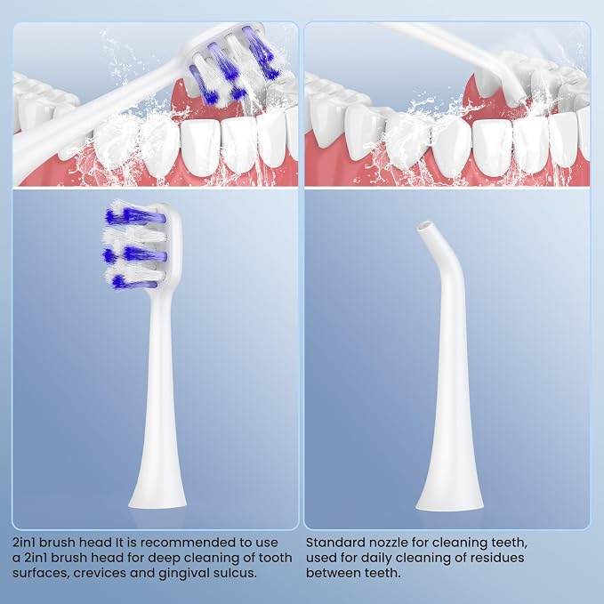 Portable Water flosser with Electric Toothbrush, 2 in 1 Teeth Cleaning Kit - Image 4