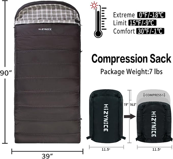 0 Degree Sleeping Bag 100% Cotton Flannel XXL - Image 2