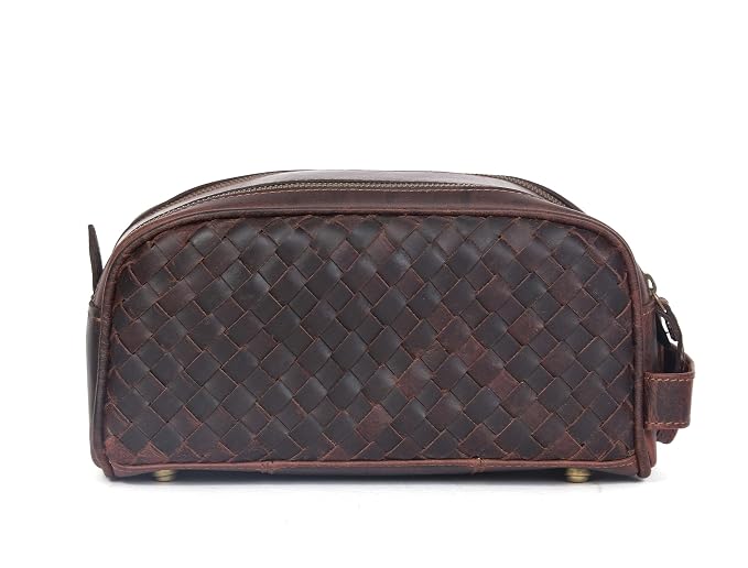 10" Premium Leather Toiletry Travel Pouch - Image 2