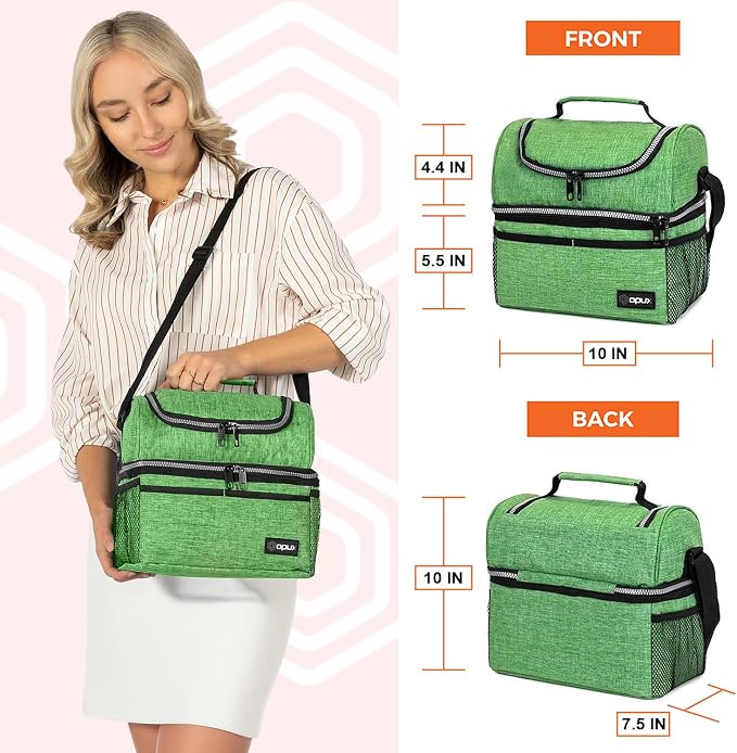 OPUX Lunch Box For Men Women, Insulated Large Lunch Bag Adult Work, Double - Image 3