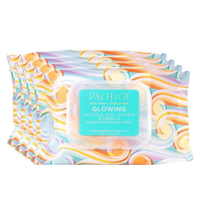 Pacifica Beauty | Glowing Makeup Remover Wipes | Gycolic Acid, Coconut Water by PacificaBeauty