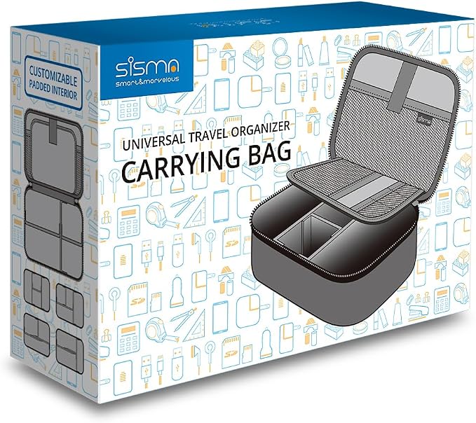 sisma Electronics Cords Organizer Tech Accessories Storage Case Travel Small - Image 6