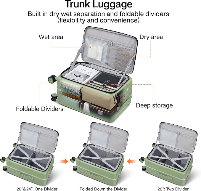 Hanke 24 Inch Luggage with Cup Holder and Charge, Top Opening Hard Shell - Image 4