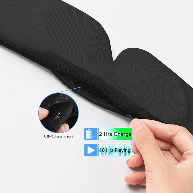 ALASKA BEAR Sleep Headphone Mask Bluetooth 5.2 HD Stereo Noise Reduction 3D Eye - Image 6
