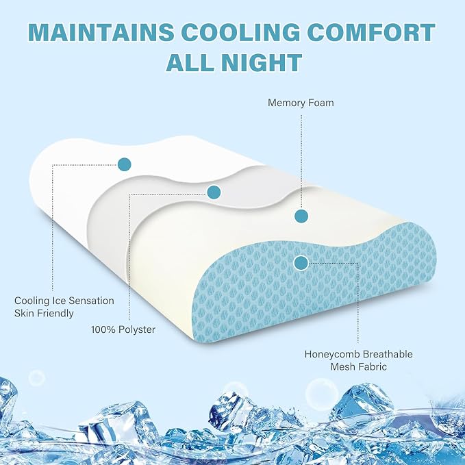 Memory Foam Cooling Bed Pillows - Image 5