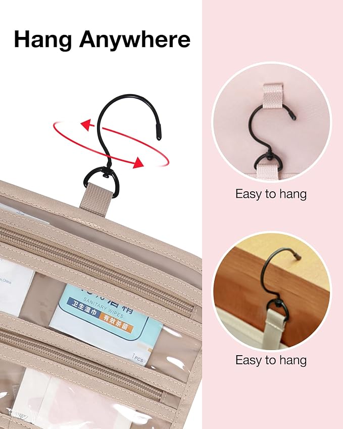 BAGSMART Toiletry Bag Hanging Travel Makeup Organizer - Image 5