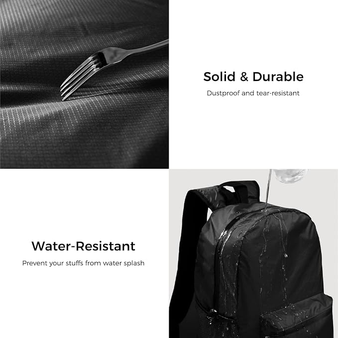 pack all 20L Lightweight Packable Backpack, Water Resistant Foldable Backpack - Image 2
