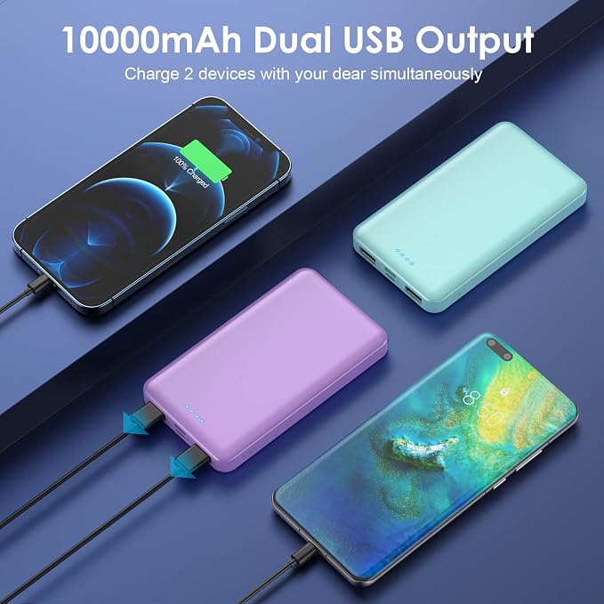 Portable Charger Power Bank 10000mAh, Ultra Slim Compact External Battery Pack - Image 4