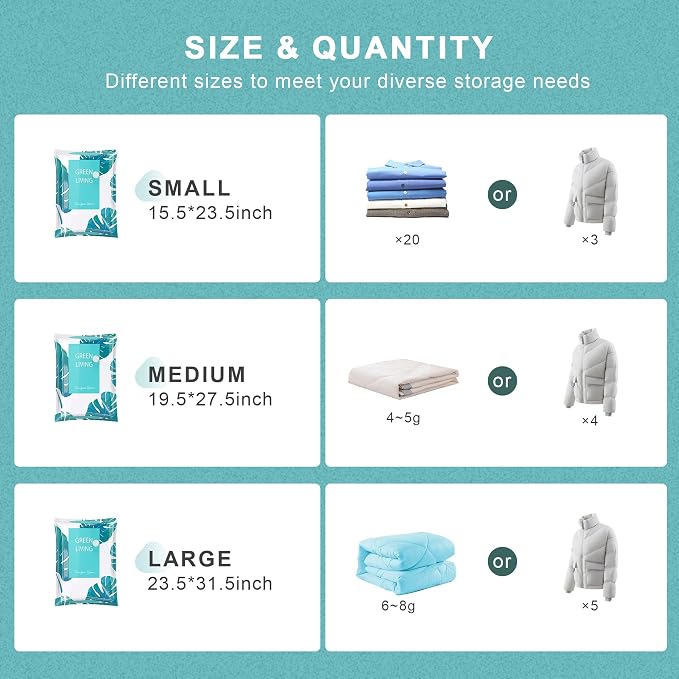 18 Pack Vacuum Storage Bags for Travel Clothing - Image 4