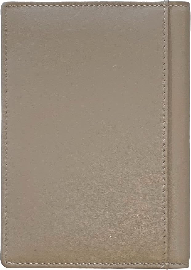 Personalized Monogrammed Taupe Leather RFID Passport Wallet - Image 6