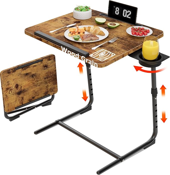 Folding TV Tray Adjustable Dinner by NUTIKAS