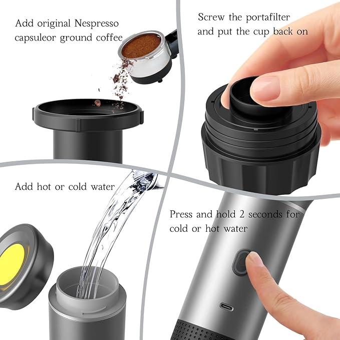 Zcyge Portable Coffee Maker Espresso Machine, Travel Camping Coffee Makers - Image 4