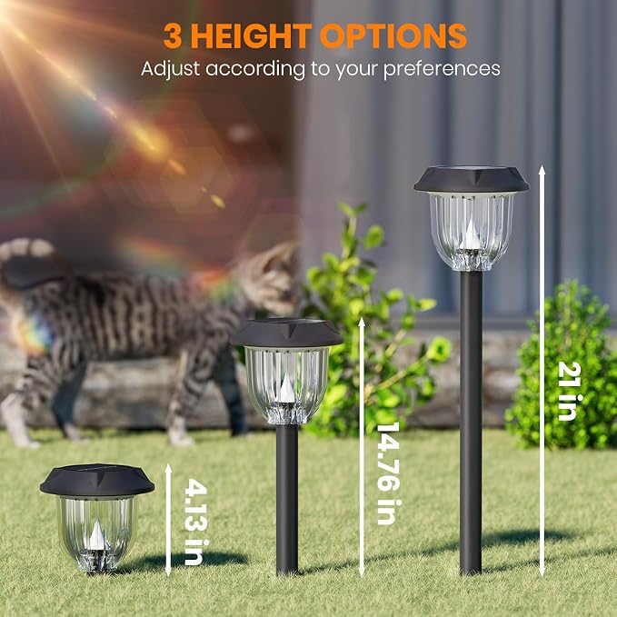 AOSEA 4 Pack Solar Pathway Lights Outdoor Waterproof - Image 3