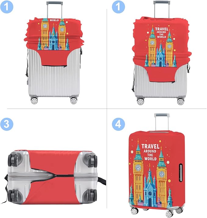 Luggage Cover Washable Suitcase Protector Anti-Scratch, Stretchable Fit - Image 5