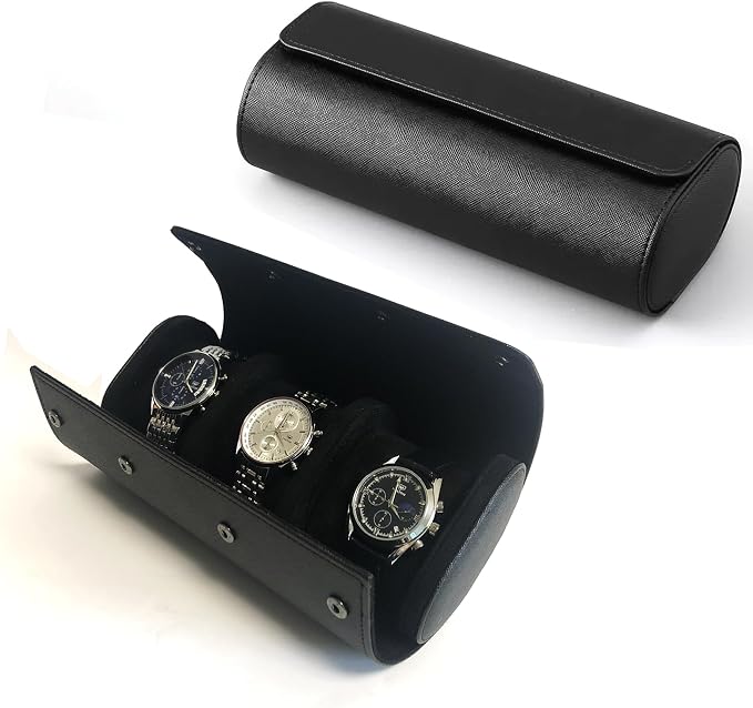 Longjet Watch Roll Travel Case for Men Portable Watches Organizer Box by LONGJETCRAFTINGTHECORELJ