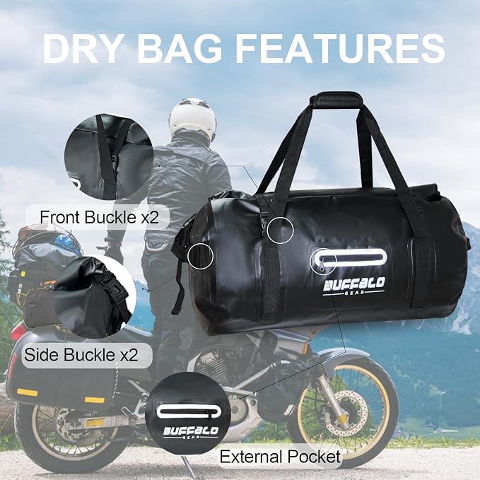 Buffalo Gear Waterproof Duffle Bag 40L 60L 80L Roll-top Dry Bag Heavy Duty - Image 4