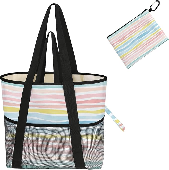 8-Pocket Waterproof Tote for Women -Sandproof Beach Bag by Unknown